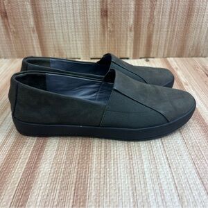 Eileen Fisher Loafers Women's Sz 6.5 Elastic Nubuck Chase Slip On Shoes Green